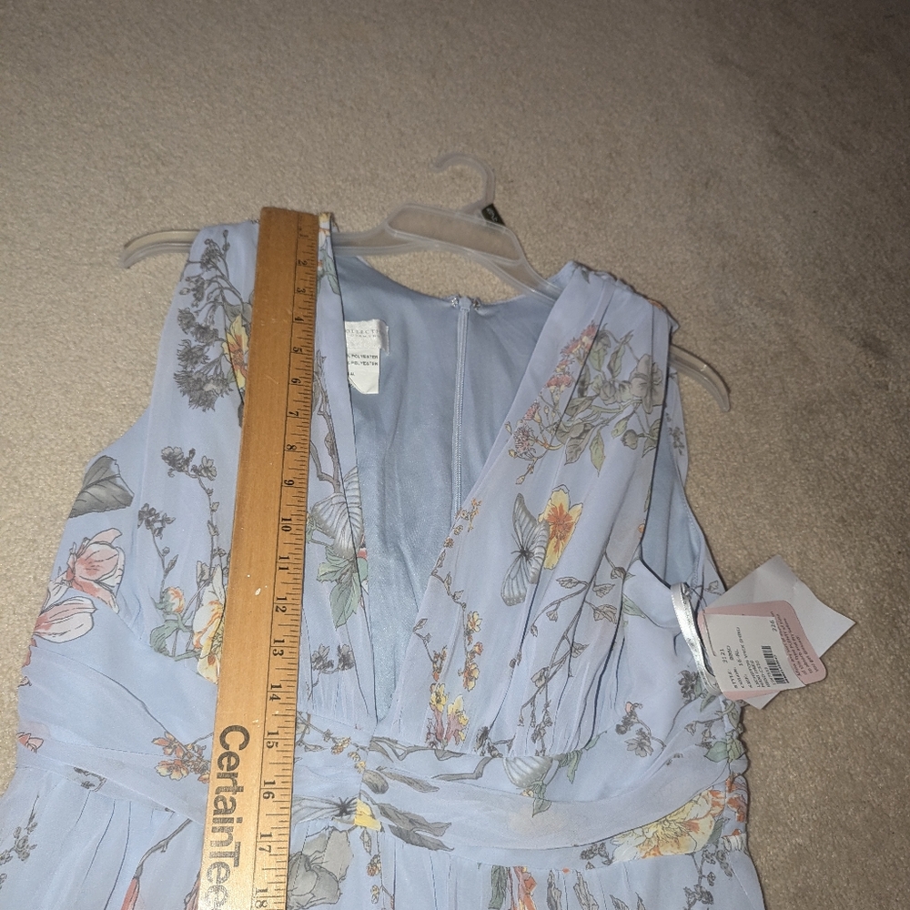 After Six Dessy Collection Baby Blue Floral Butterfly Formal Dress Wedding Guest - Picture 12 of 16